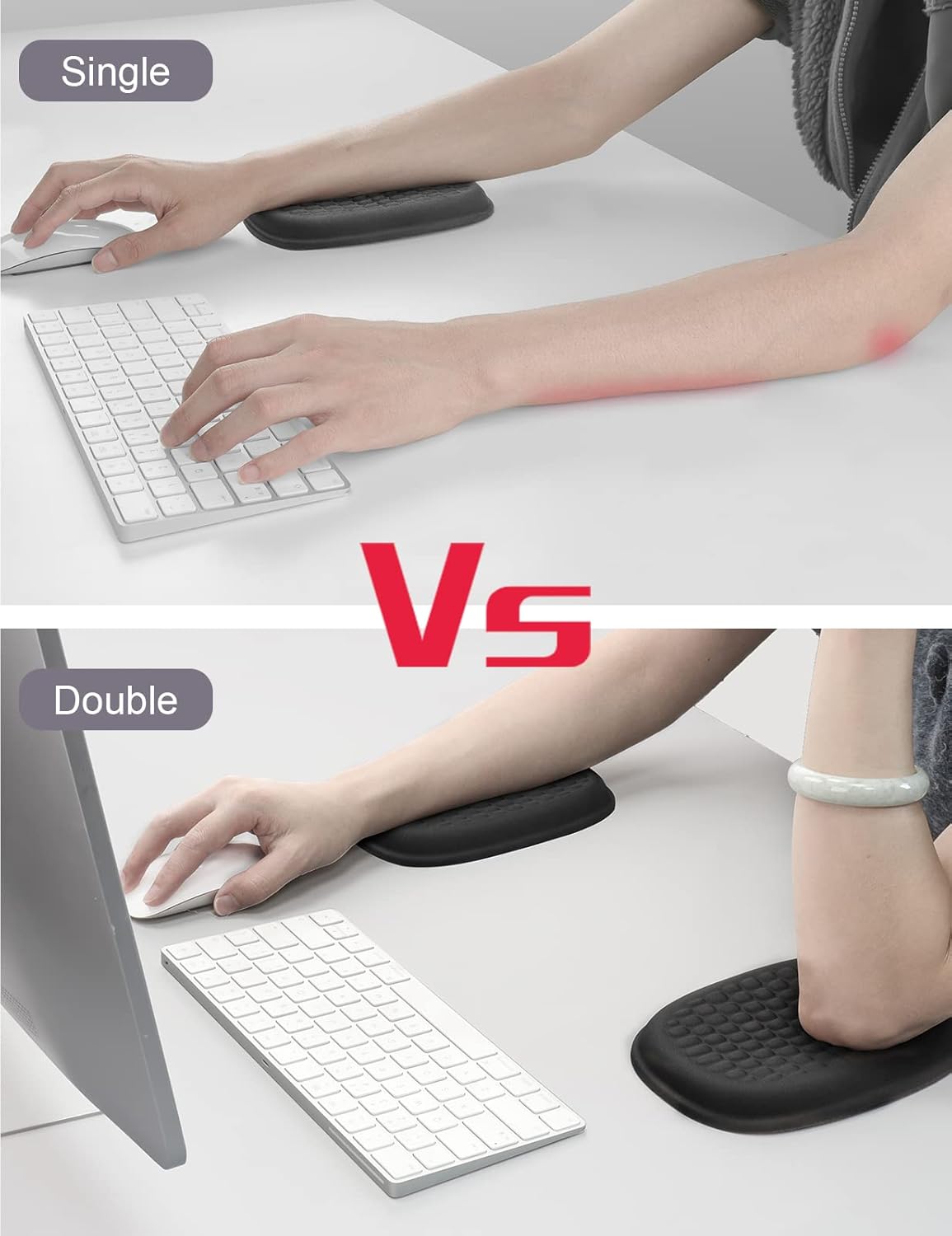 Vaydeer 2Pcs Cloud Elbow Pads, Desk Arm Rest Support, Soft Memory Foam Wrist Rest, Ergonomic Cushion Carpal Tunnel Pain Relief Gel Mouse Pillow for Computer Laptop Office Gaming Car Chair Accessory