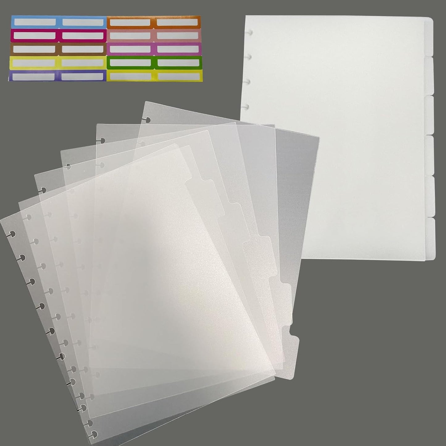 18 Pcs Blank Binder Planner Dividers for Discbound Notebooks, 7 x 9.25 in Binder Index Dividers Discbound Notebook Dividers for 9-Discs Classic Happy Planners(3 Sets,18 Sheets in Total)