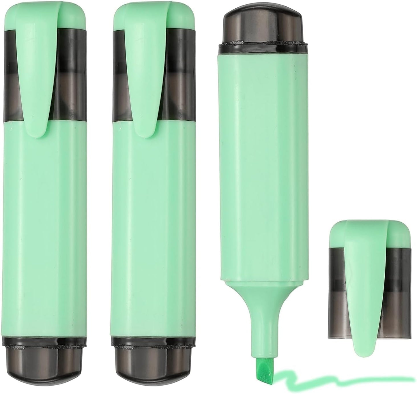 PATIKIL Cute Highlighters, 3 Pack no Bleeding High Lighters Colored Marker Pens Large Capacity Big Bulk Pastel for Office Supplies Books Journal Studying DIY Home, Green