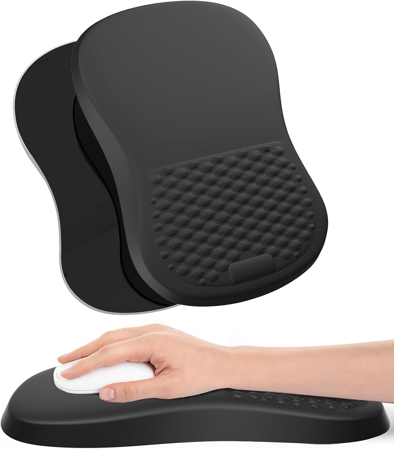 eulps Ergonomic Mouse Pad with Wrist Rest Support, Mousepad with Comfortable Memory Foam Wrist Rest and Non-Slip PU Base for Pain Relief, Computer, Laptop, Office, Home