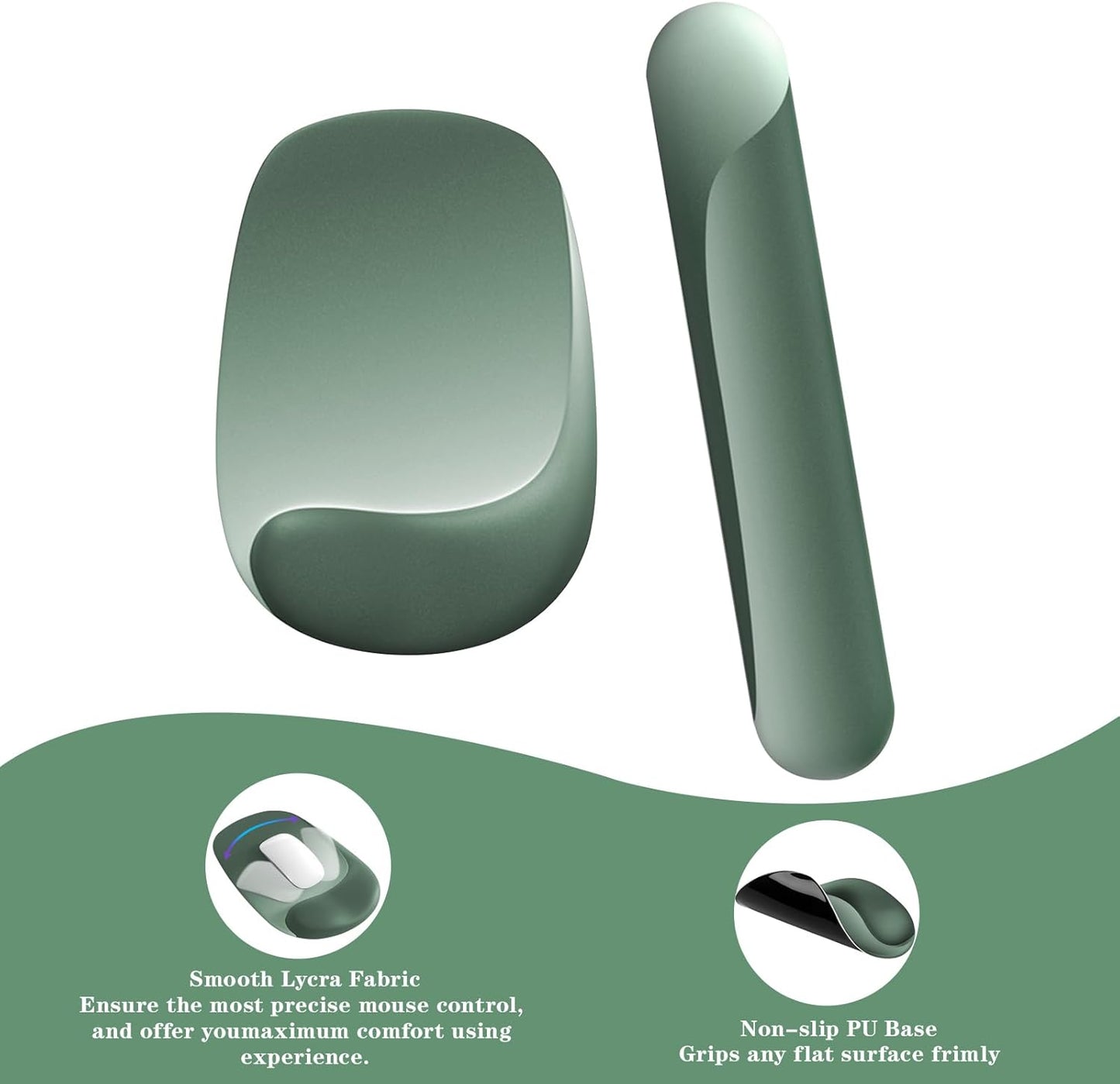 Wrist Rest for Keyboard and Mouse, Ergonomic Gel Computer Keyboard Wrist Rest with Memory Foam, Keyboard Wrist Support Pad for Long Hours of Work, Gaming, Studying-Relieve Wrist Pain