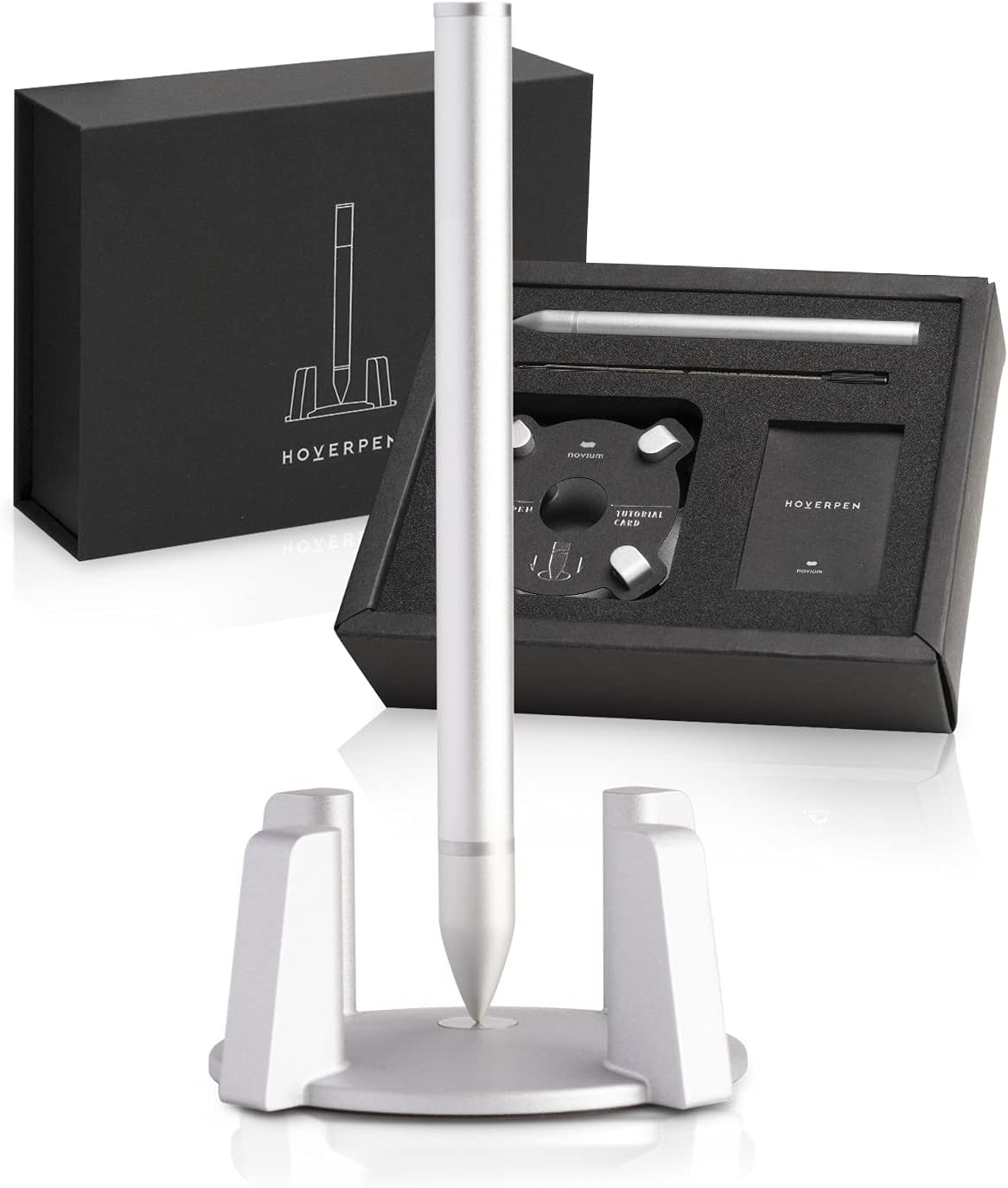 novium Hoverpen - Luxury Pen for Men & Women, Vertically Standing Executive Ballpoint Pen with Top Grade Free-Flowing Ink Refill, Metal Made, Unique Gifts, Luxury Pen for Men, Mens Gifts Ideas