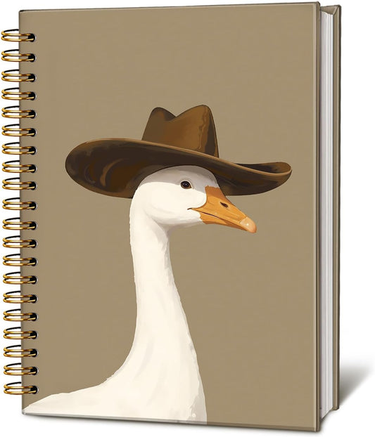 Western Cowboy Goose Notebook, Funny Silly Goose Notebooks for Note Taking, Cowboy Hat Animal Journal, Vintage Western Farm Animal Journals for Writing, 5.5x8.3 Inch