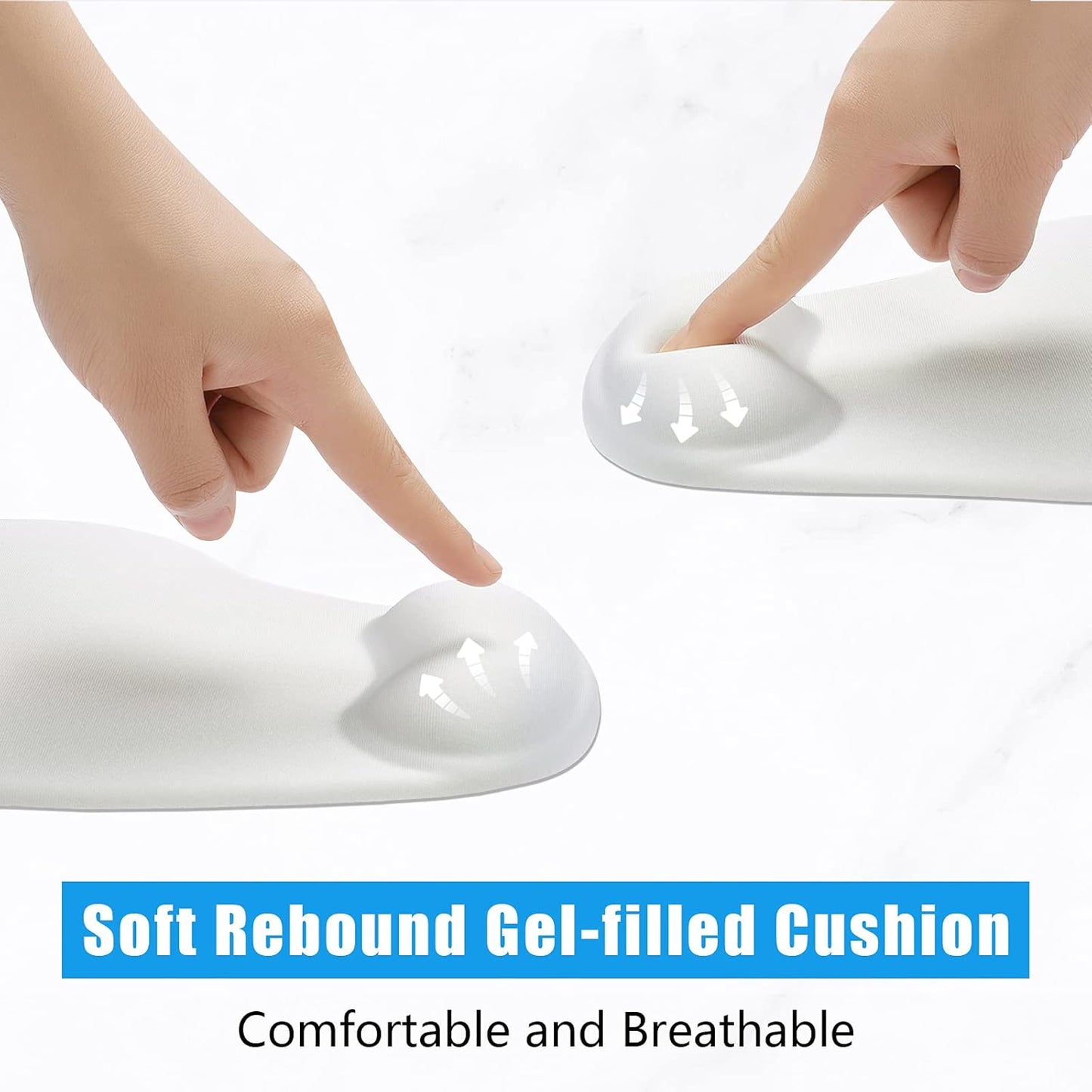 Hsurbtra Ergonomic Mouse Pad with Wrist Rest Support, Gel Mouse Pads with Non-Slip PU Base, Pain Relief Memory Foam Computer Mat, Cute Office Supplies Desk Decro Accessories, Space Gray