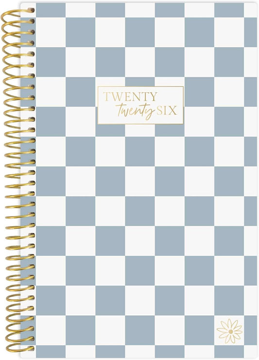 bloom daily planners 2026 Pocket Planner - 4” x 6” - (January 2026 - December 2026) - MINI Weekly/Monthly Agenda Organizer & Calendar Book - Checkered