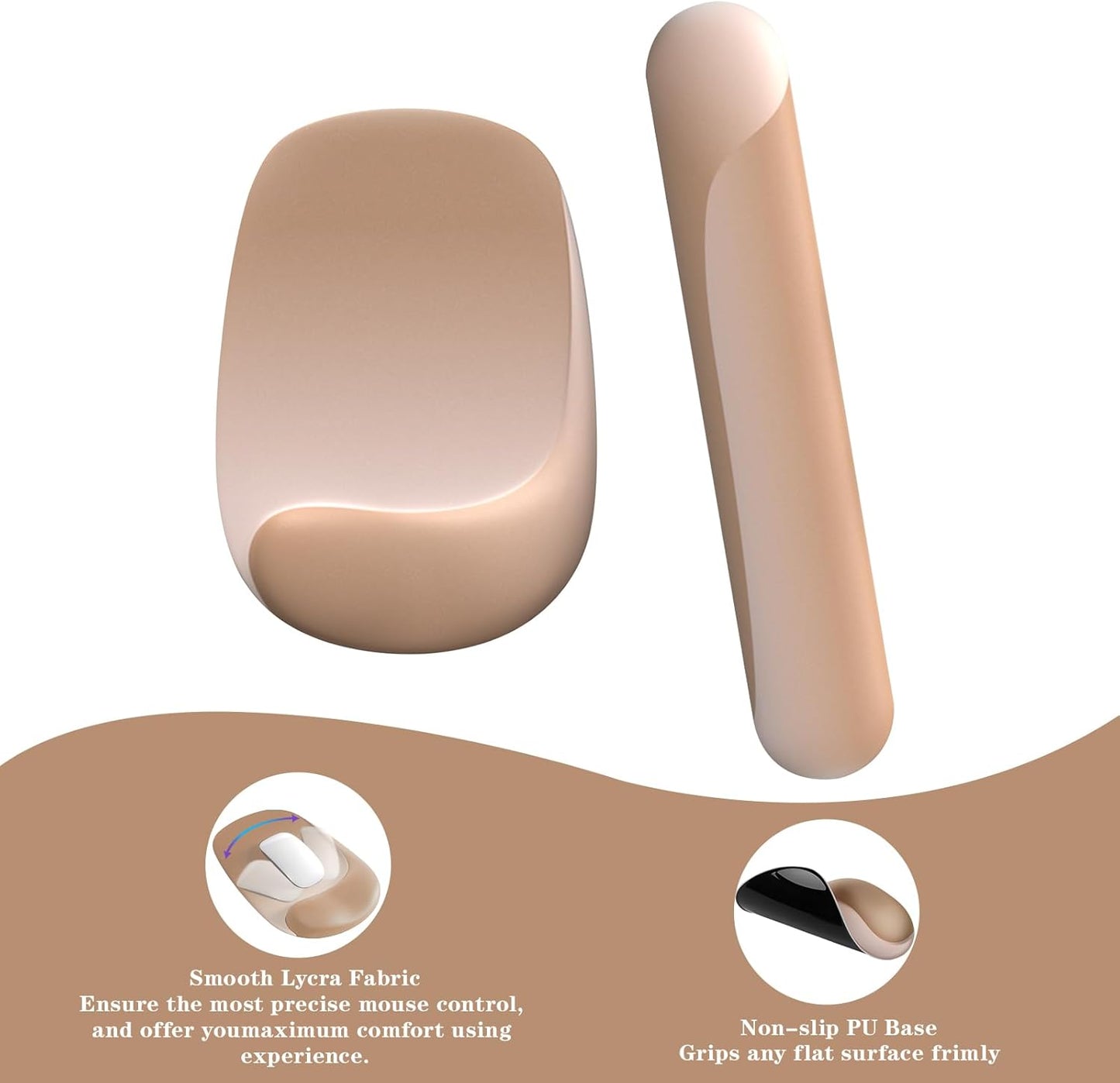 Wrist Rest for Keyboard and Mouse, Ergonomic Gel Computer Keyboard Wrist Rest with Memory Foam, Keyboard Wrist Support Pad for Long Hours of Work, Gaming, Studying-Relieve Wrist Pain