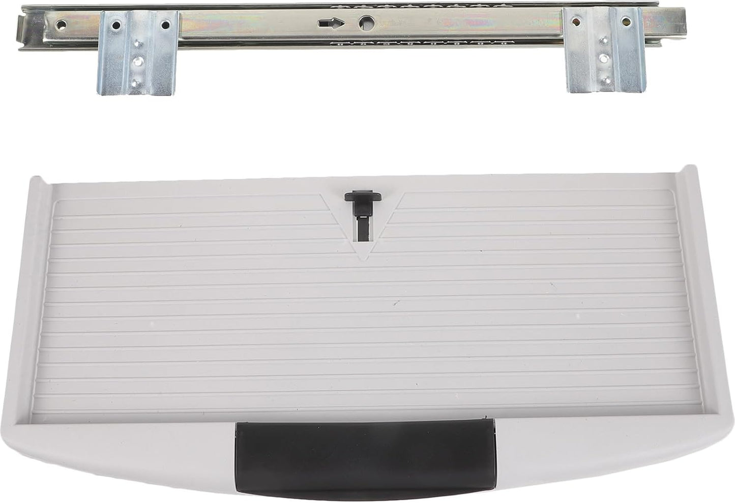 Ergonomic Keyboard Tray Under Desk Sliding Shelf with ABS Material White Set, Adjustable Computer Keyboard Stand with Sliding Rails for Office Desk Workspace