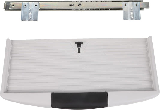 Ergonomic Keyboard Tray Under Desk Sliding Shelf with ABS Material White Set, Adjustable Computer Keyboard Stand with Sliding Rails for Office Desk Workspace