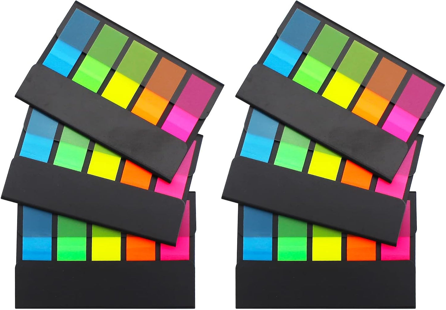 Page Flags Markers Assorted Color, 600 Pages Total, 0.47x1.73 Inch Standard Flag Tabs, Easy to Post, 6 On-The-Go Dispensers/Combo Pack