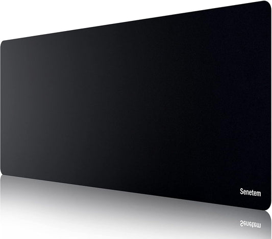 Senetem XXXL Large Mouse Pad, Ultra-Smooth Gaming Mousepad, Non-Slip Rubber Base, Washable Surface Fits Wired & Wireless Mouse – Oversized Big & Long Keyboard Computer Black Mat for Desk, 35.4x15.7 in