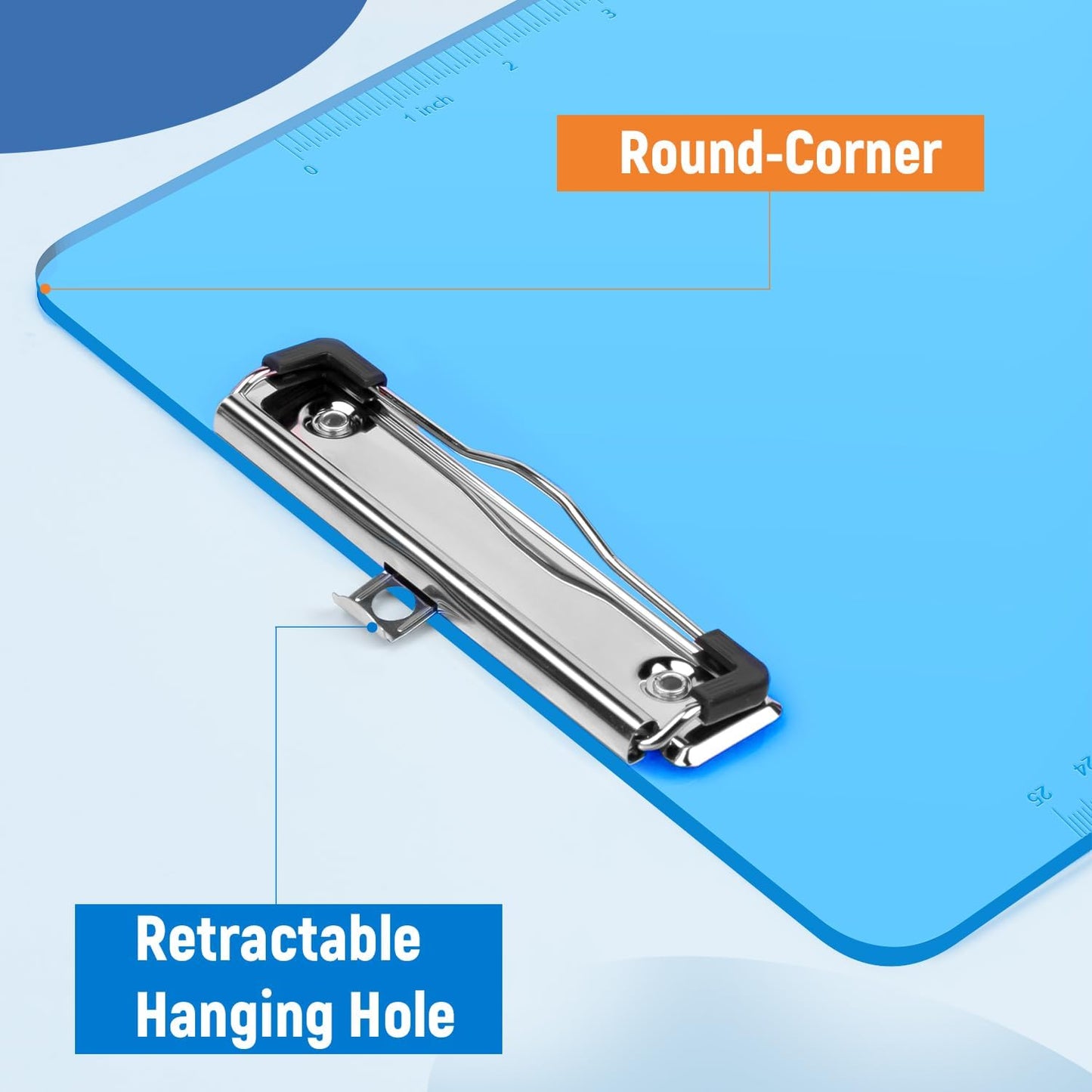 Dynta Plastic Clipboards 20 Pack A4/Letter Size (8.5x11 Inch) - Transparent Colored Writing Boards with Low-Profile Clips & Hanging Loops, Lightweight & Sturdy for Office, School, Art Projects