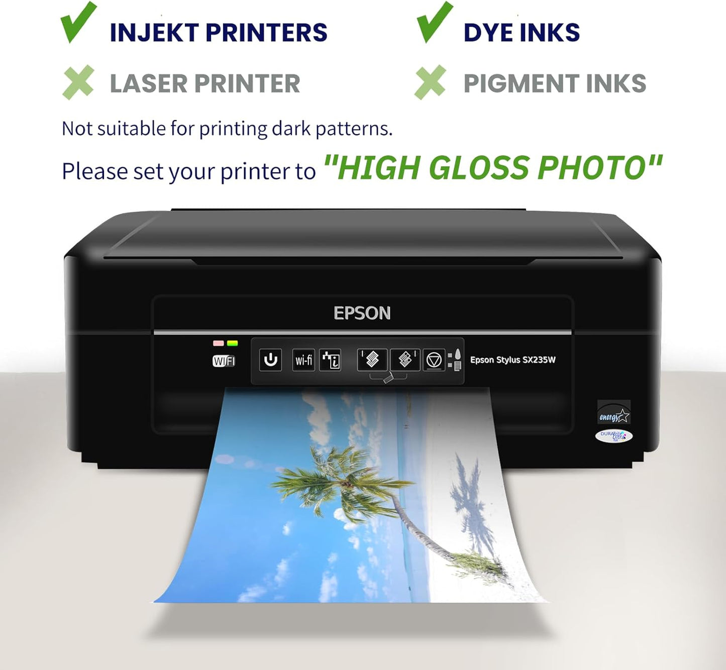 Double Sided Glossy Photo Paper 8.5x11 100 Sheets, Goefun 200GSM/54LB Inkjet Printer Paper 8.5 x 11 Glossy for Crafting, Chip Bags, Calendars, Menus, Cards and Invitations