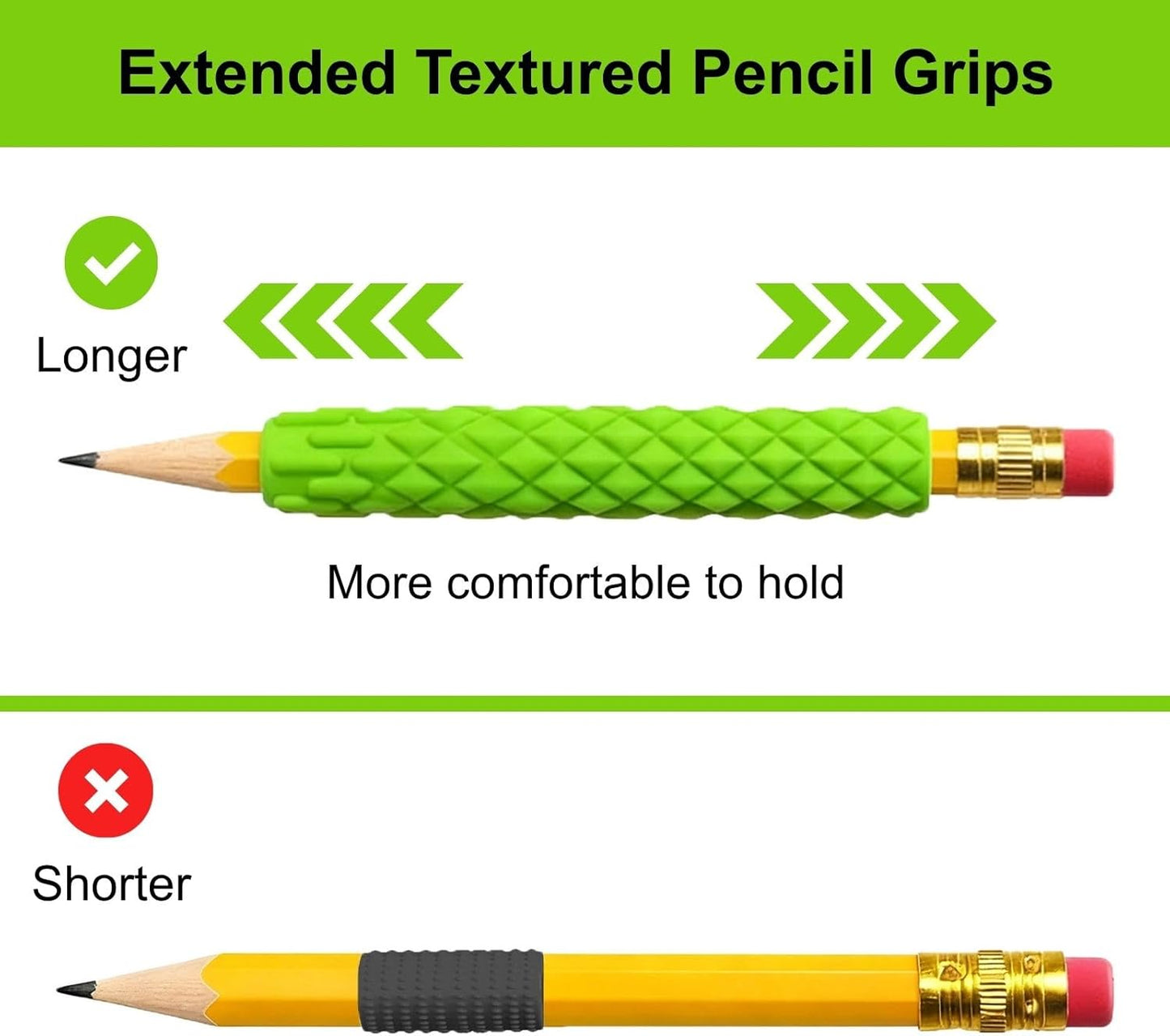 8 Pack Textured Pencil Grips for Kids, Teens, Adults, Silicone Sensory Fidget Sleeves for ADHD, Autism, Anxiety & Stress Relief (Color 1)