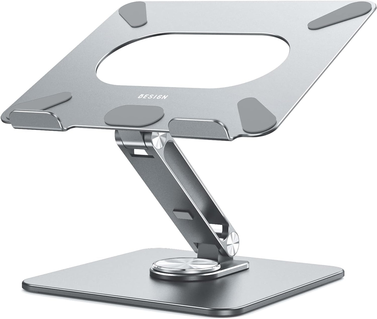 BESIGN LSX7 Laptop Stand with 360° Rotating Base, Ergonomic Adjustable Notebook Stand, Riser Holder Computer Stand Compatible with Air, Pro, Dell, HP, Lenovo More 10-15.6" Laptops (Gray)