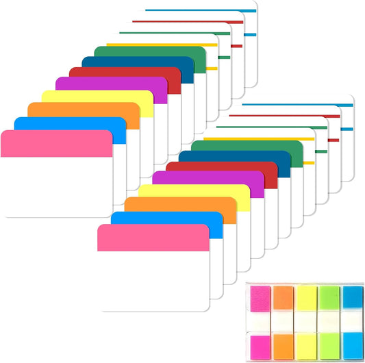 580 Pcs Sticky Index Tabs, 2 Inch Writable Page Markers, Colorful Repositionable Self-Adhesive Tabs for Books, Binders, Notebooks, File Folders and Classifying Documents (25 Sheets 12 Colors)