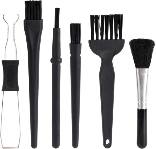 6pcs Keyboard Cleaning Kit, Stainless Steel Keycap Puller & Anti Static Dust Brush Portable Keyboard Cleaning Brushes for Computer Keyboards Camera Motherboard Desk Office Equipment