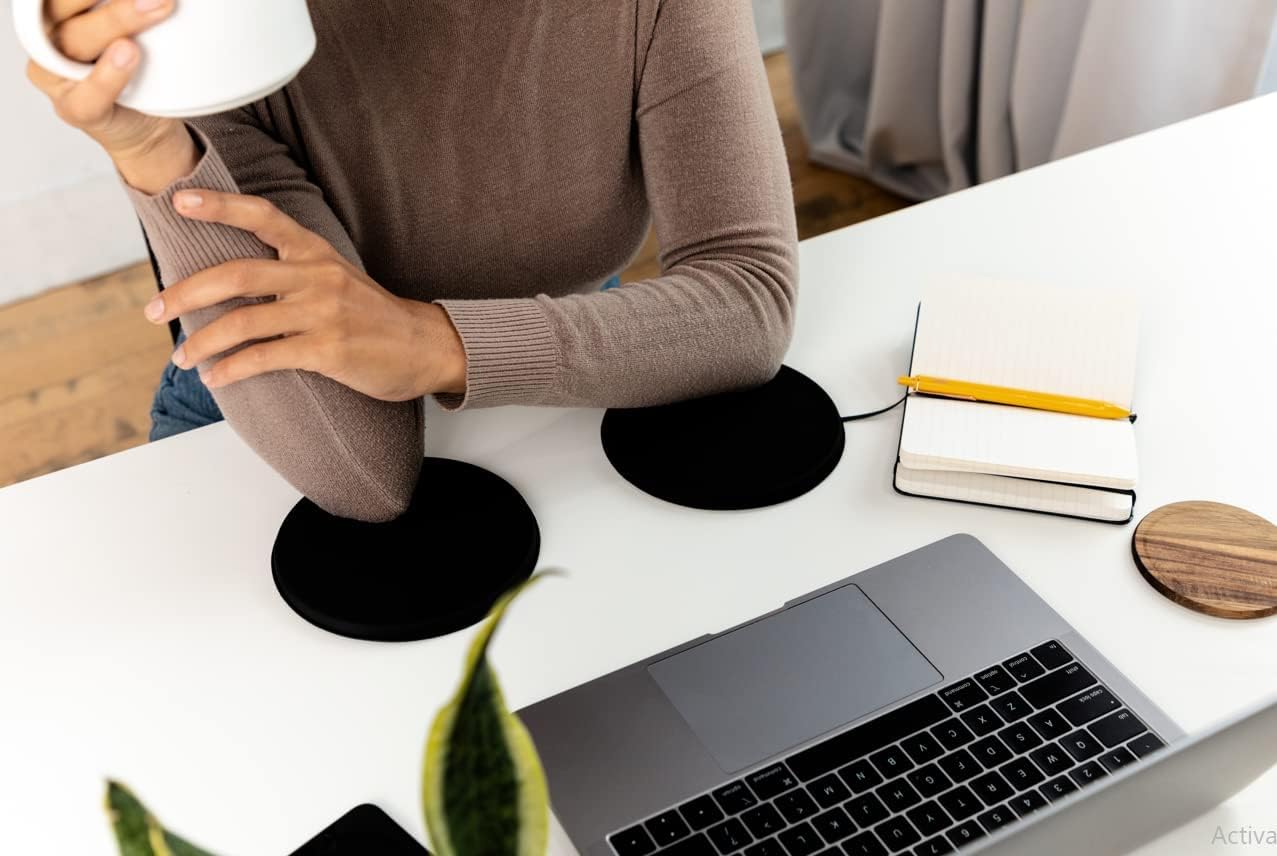 Jelbows Ergonomic Fabric Wrist Rest Set for Arms & Elbows, Comfort for Office & Gaming, Wrist and Typing Pain Relief, Support for Easy Typing, Durable, Lightweight & Comfortable (Big Black, 2 Pack)