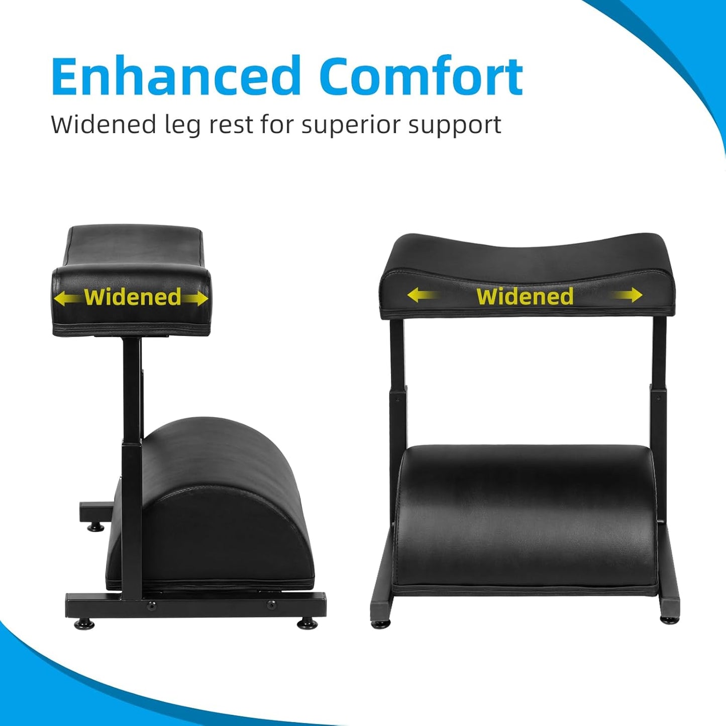 Adjustable Foot Rest Under Desk Footrest Wide Leg Rest 5 Height Positions PU Leather Covered for Desk Office Gaming Chairs Ergonomic with Foot Cushion