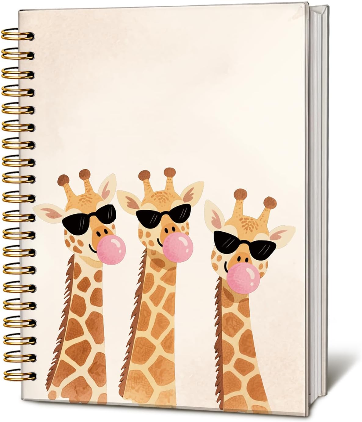 Funny Bubble Gum Giraffe Notebook Journal for Kids, Giraffe Gifts for Women Notebooks for Women, Animal Lover Gifts Journal, Cute Wild Animal Hardcover Spiral Notebook 5.5x8.3 Inch