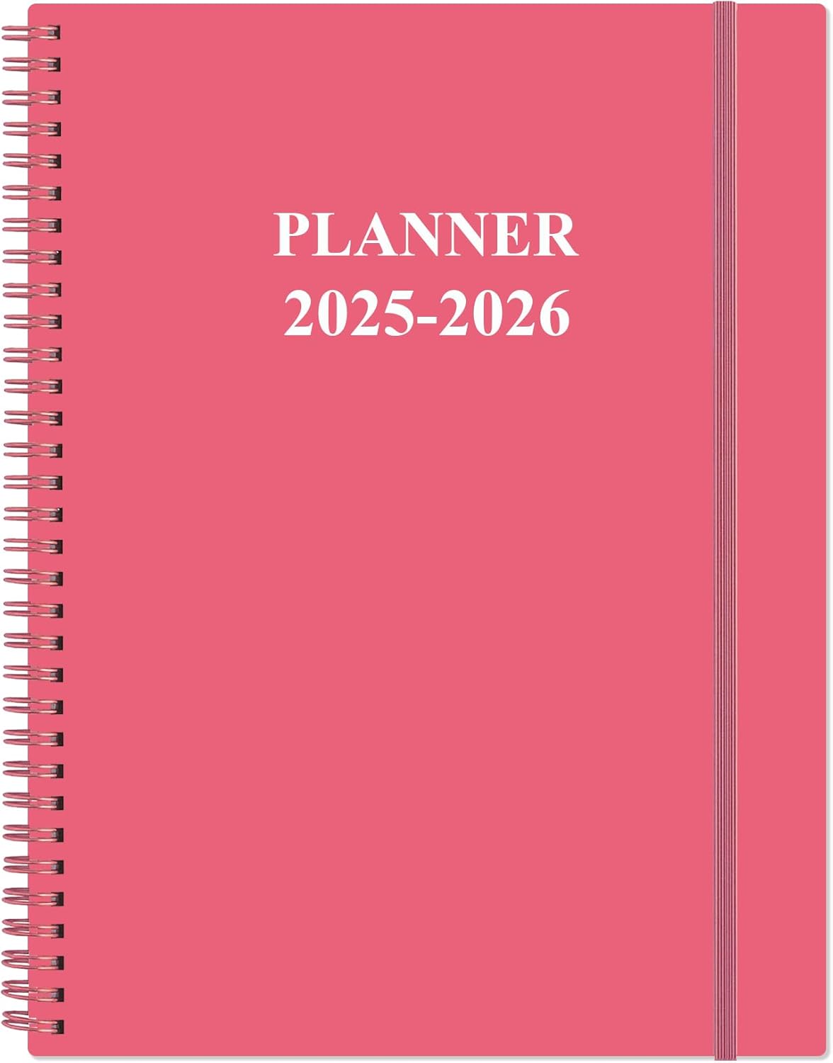 2025-2026 Planner - 8.5" x 11" Weekly Monthly Planner from July 2025 to June 2026, 2025 2026 Planners with 12 Monthly Tabs, Inner Pocket, Elastic Closure, Pink