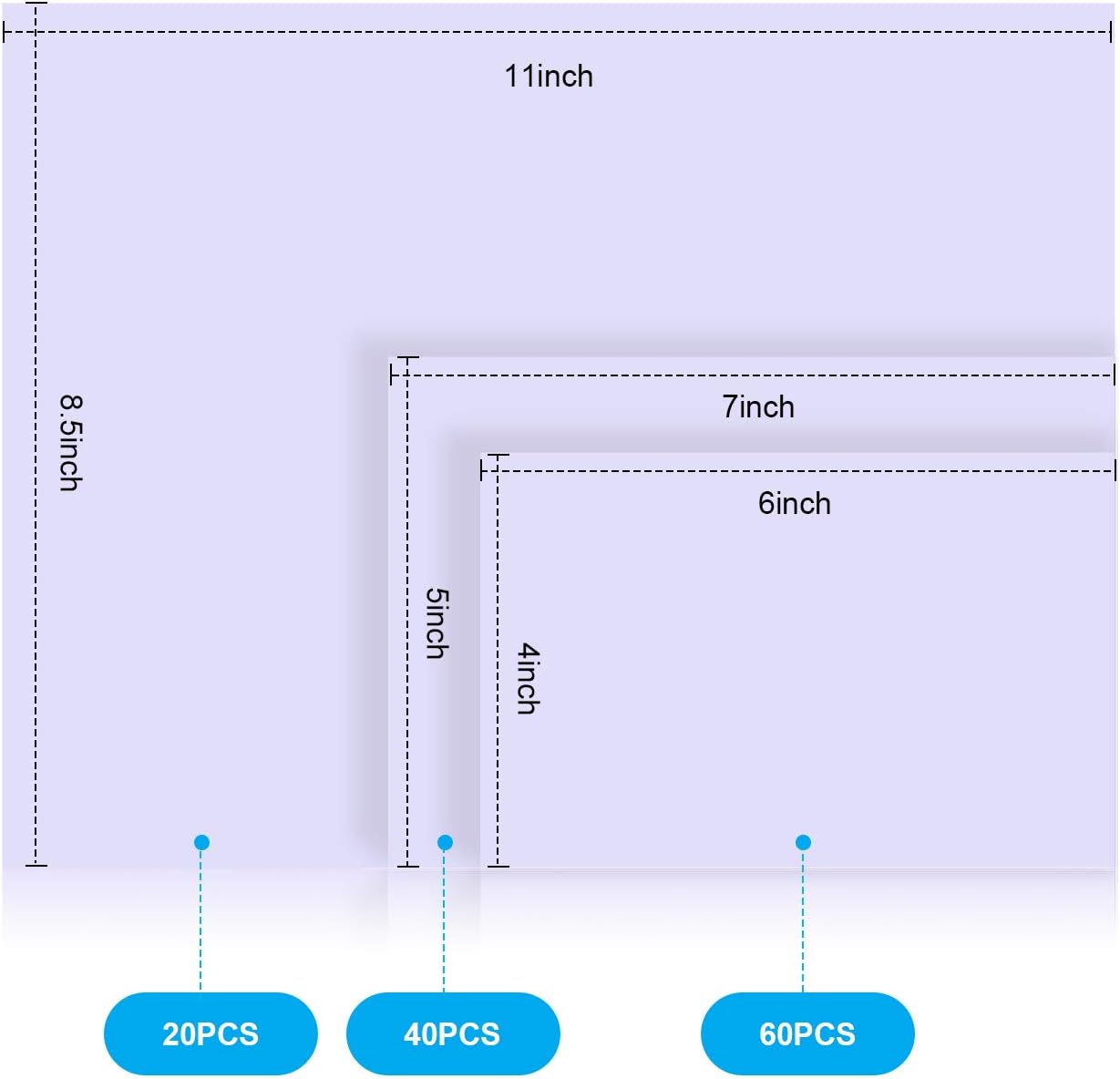 Nuanchu 4 x 6", 5 x 7", 8.5 x 11" Photo Paper Glossy 120 Sheets Picture Paper for Inkjet Printer for Photos, Calendars, Advertising Covers, Recipe Cards, 200 GSM