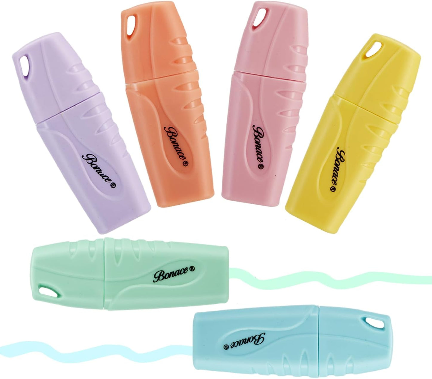 6 Pcs Shell Shape Cute Mini Highlighters Pen Pastel Color Chisel Tip Kawaii Gift Highlighter Marker