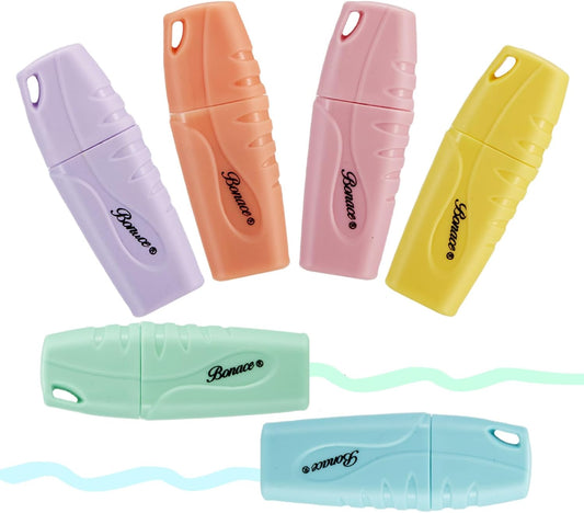 6 Pcs Shell Shape Cute Mini Highlighters Pen Pastel Color Chisel Tip Kawaii Gift Highlighter Marker