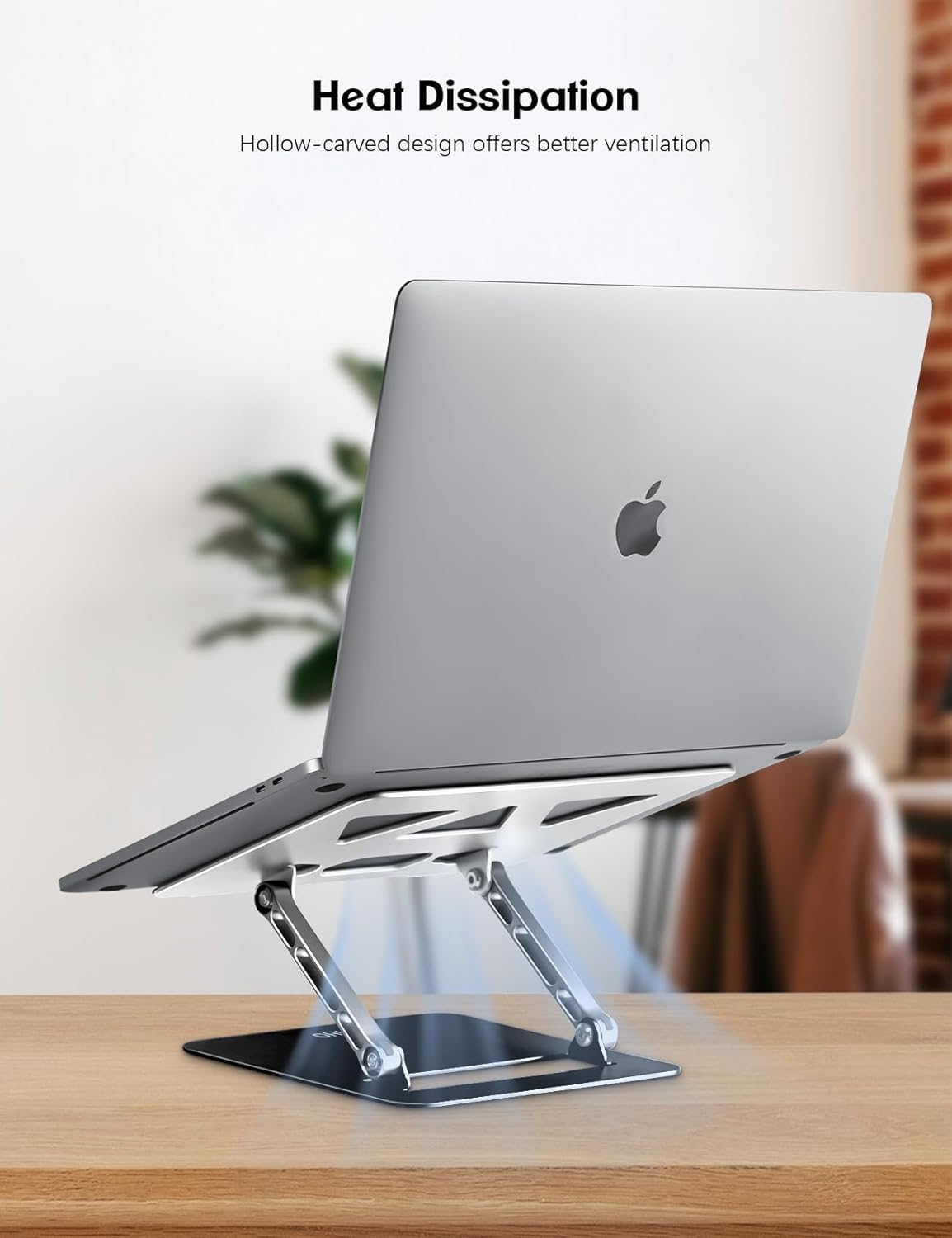 Adjustable Laptop Stand for Desk,Portable Laptop Stand Holder and Riser,Foldable Aluminum Notebook Computer Stands for MacBook Air Pro HP Lenovo Dell Samsung, 10-15.6 inch (Silver-Gray-Black)