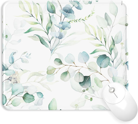 eulps Mouse Pad with Stitched Edge, Multiple Patterns Computer Mouse Pads with Non-Slip Rubber Base, Washable Cloth Mousepad, for Gaming, Laptop, PC (Leaves)