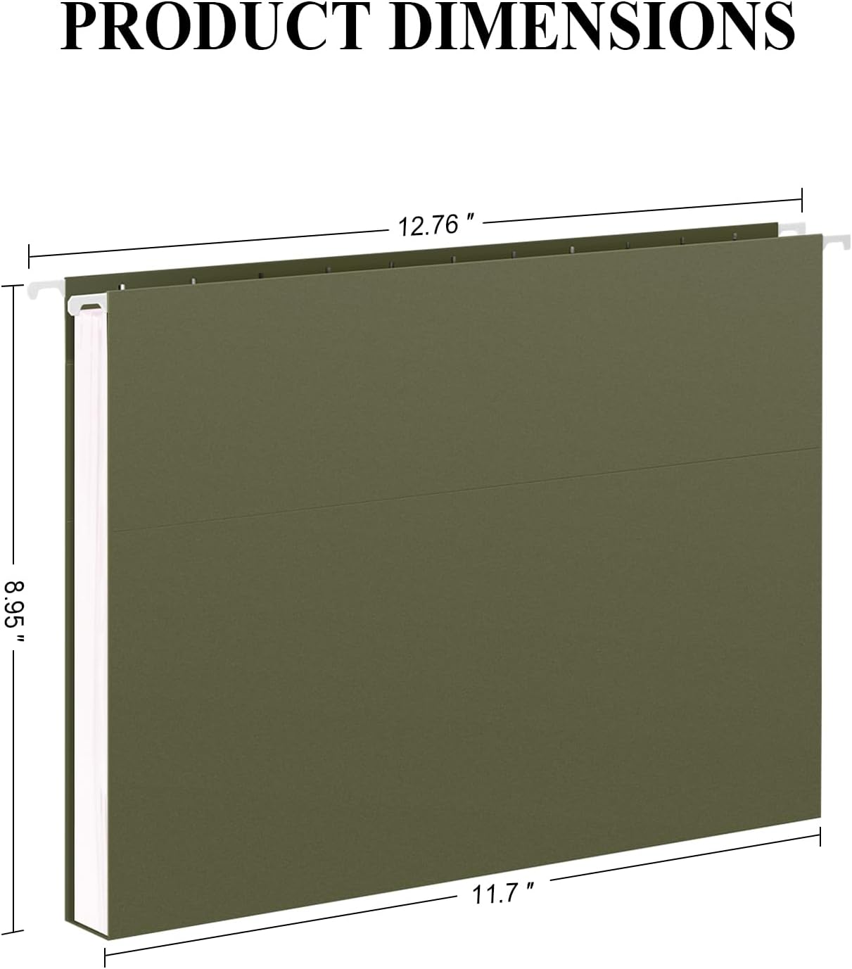 ViVin Hanging File Folders, 1/5-Cut Adjustable Tabs with 48 Per Box, 48 Pack Letter Size Hanging File Folders, Designed for Office Home School Filing Cabinet(Green)