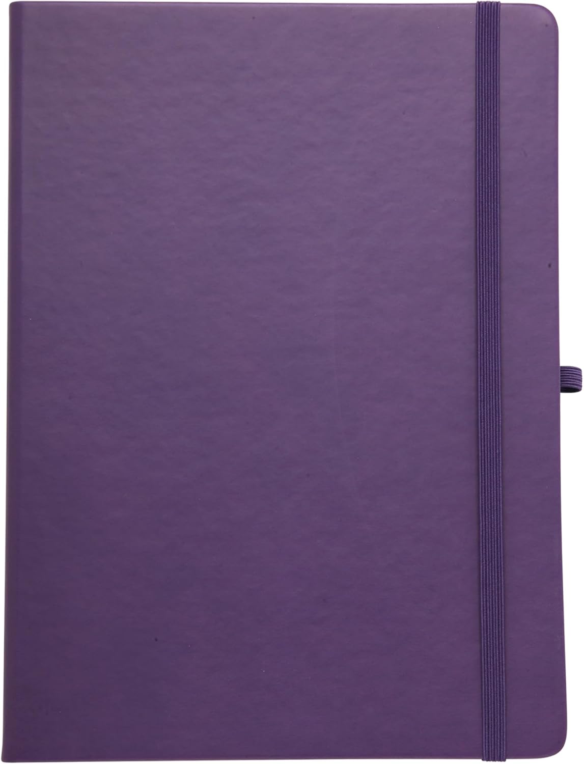 Eccolo Hardbound Writing Journal, Cool Jazz, 192 Pages of Cream Lined Paper with Elastic Band Closure, Lay Flat Design, Interior Gusset Pocket and Double Bookmarks (Eggplant, 7.25-x-9.6 Inches)