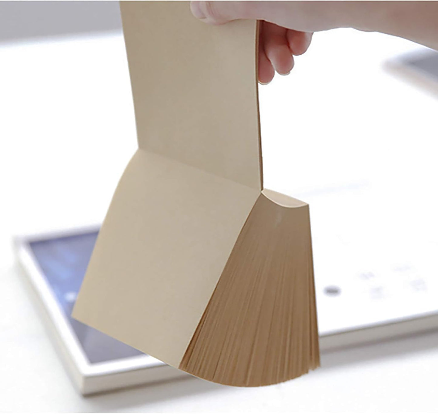 VANRA Note Cube 4 x 4 Inch (Not Sticky) Memo Cube Refill (No Holder) Tear-Off Pages (Not Loose) Blank Scratch Pads, 400-Sheets/Cube (Kraft Brown)