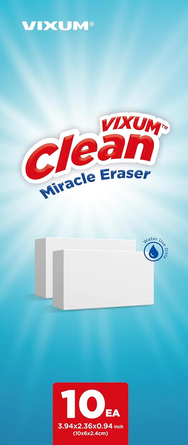 CLEAN Miracle Eraser Cleaning Pads, 10 Count, Made in Korea – Non-Toxic & Easy to Use