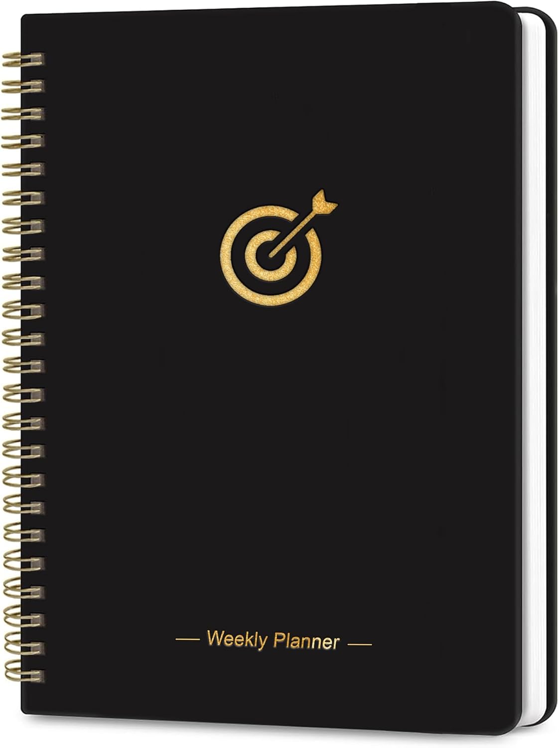 Undated Weekly Planner, 10.7'' x 7.2'' Undated Planner with Goal & Habit Tracker Organizer, B5 Weeks To Do List Notebook,Homework Planners- Black