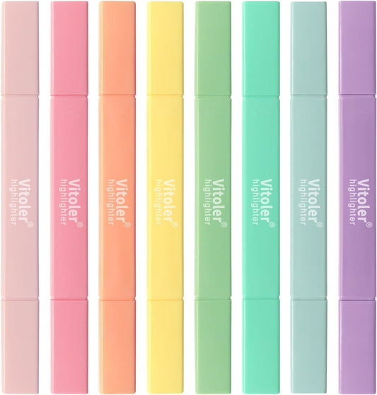 Vitoler Bible Highlighters,Assorted Colors Highlighters Dual Tip,Cute Highlighter Set for Journaling Supplies
