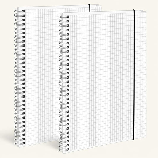 BESARME 80 Sheets Graph Paper Spiral Notebook 8.5" × 11", 2PCS Graph Paper Notebook College Ruled Spiral Notebooks for School Office