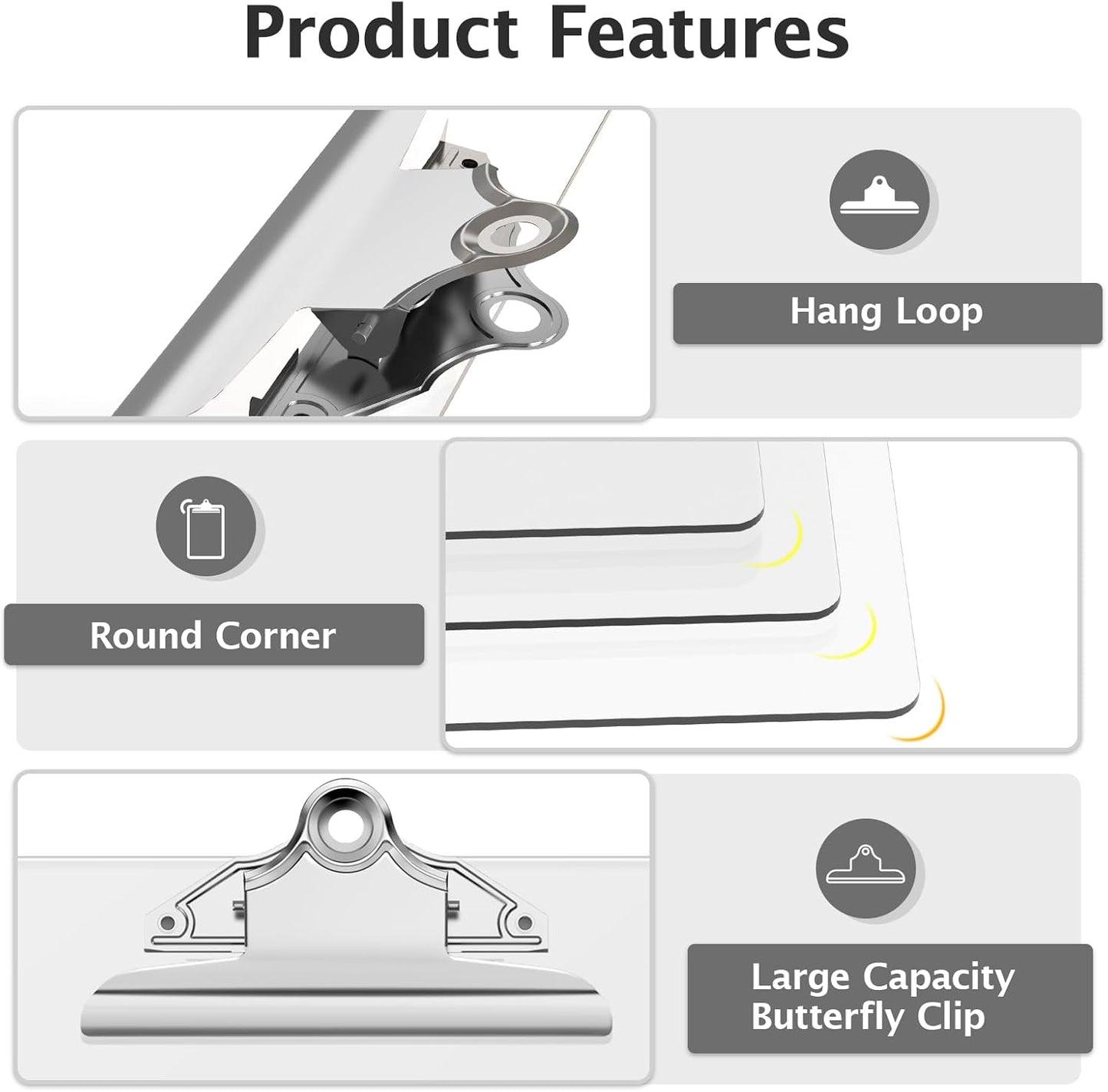 Legal Size Clipboard, Clear Plastic 8.5 x 14 Clip Board for Lawers, Heavy Duty Butterfly Clip, 9 x 15 in, Office & School Supply(Pack of 10)