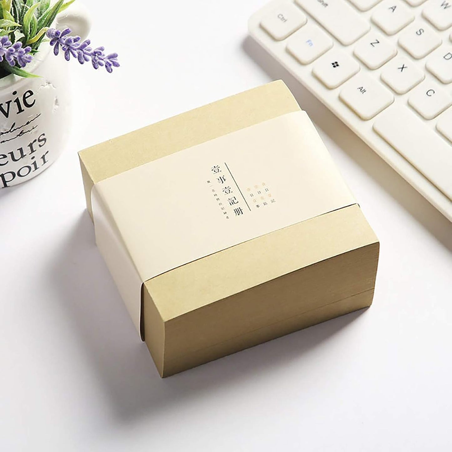 VANRA Note Cube 4 x 4 Inch (Not Sticky) Memo Cube Refill (No Holder) Tear-Off Pages (Not Loose) Blank Scratch Pads, 400-Sheets/Cube (Kraft Brown)