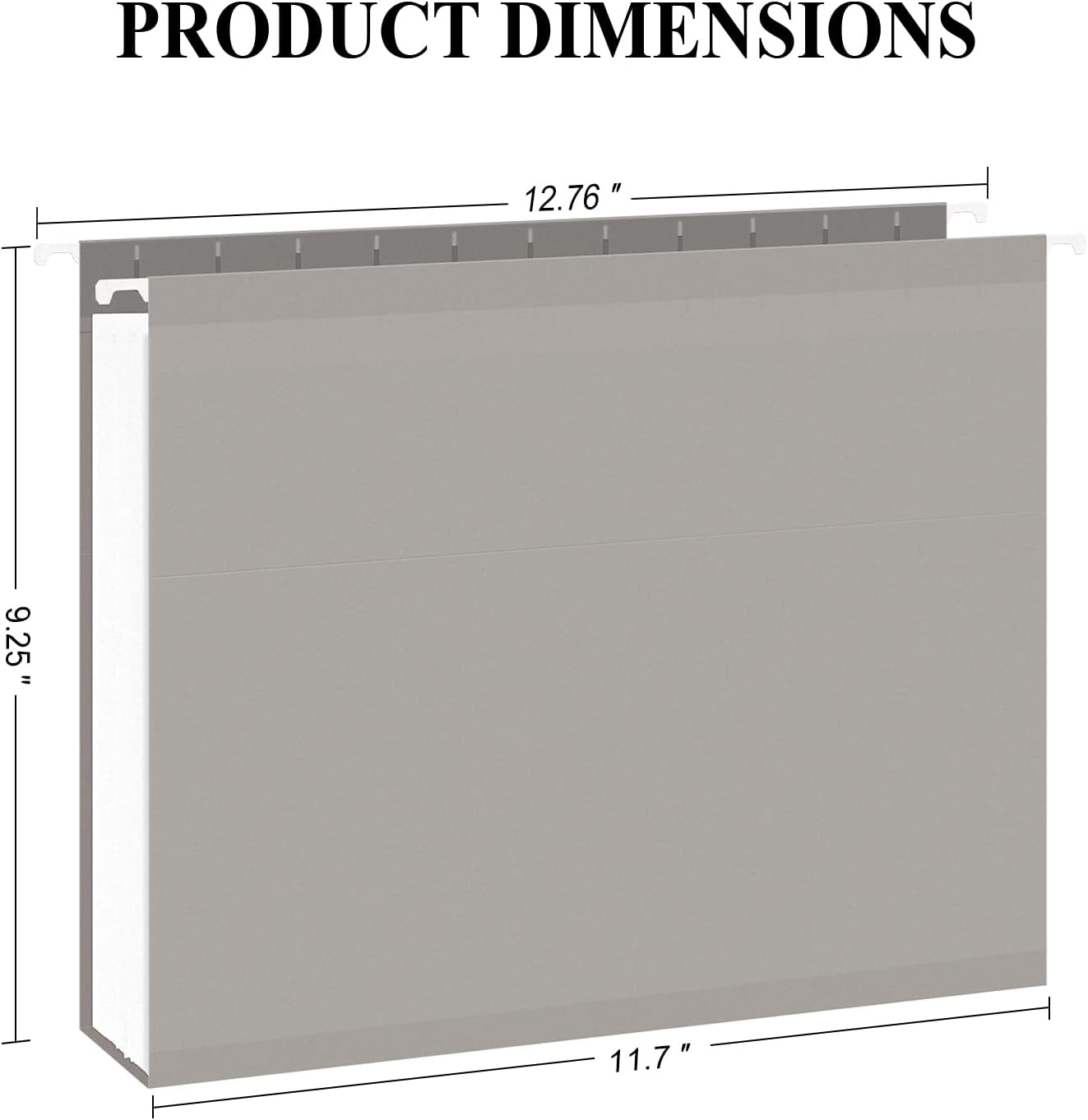 ViVin Hanging File Folders, 1/5-Cut Adjustable Tabs with 24 Per Box, 2 Inch Expansion, 24 Pack Letter Size Hanging File Folders, Designed for Office Home School Filing Cabinet(Gray)