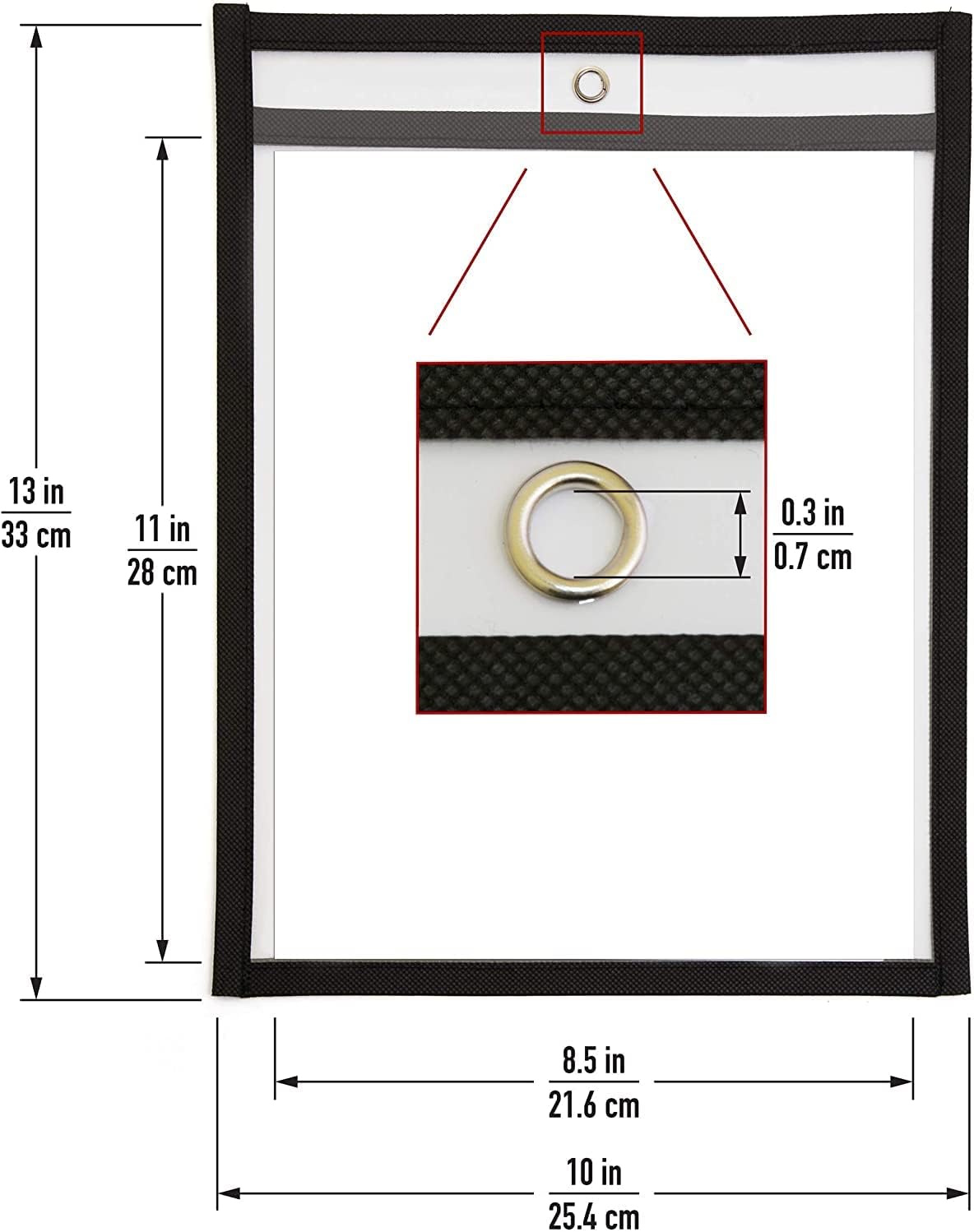 Job Ticket Holders 9x12 - (60 Pack), 8.5 x 11 Letter Size, Dry Erase Pockets, Clear & Black Plastic Sleeves - Durable, Reusable, and Practical for Work & Classroom Organization