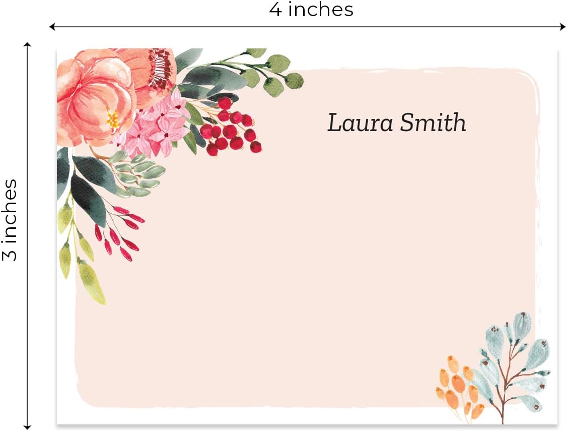 Personalized Pink Floral Sticky Notepads/Modern 3" x 4" Custom Writing Pads / 6 Customized Sticky Notes Pads / 50 Sheets Per Pad/Made in The USA