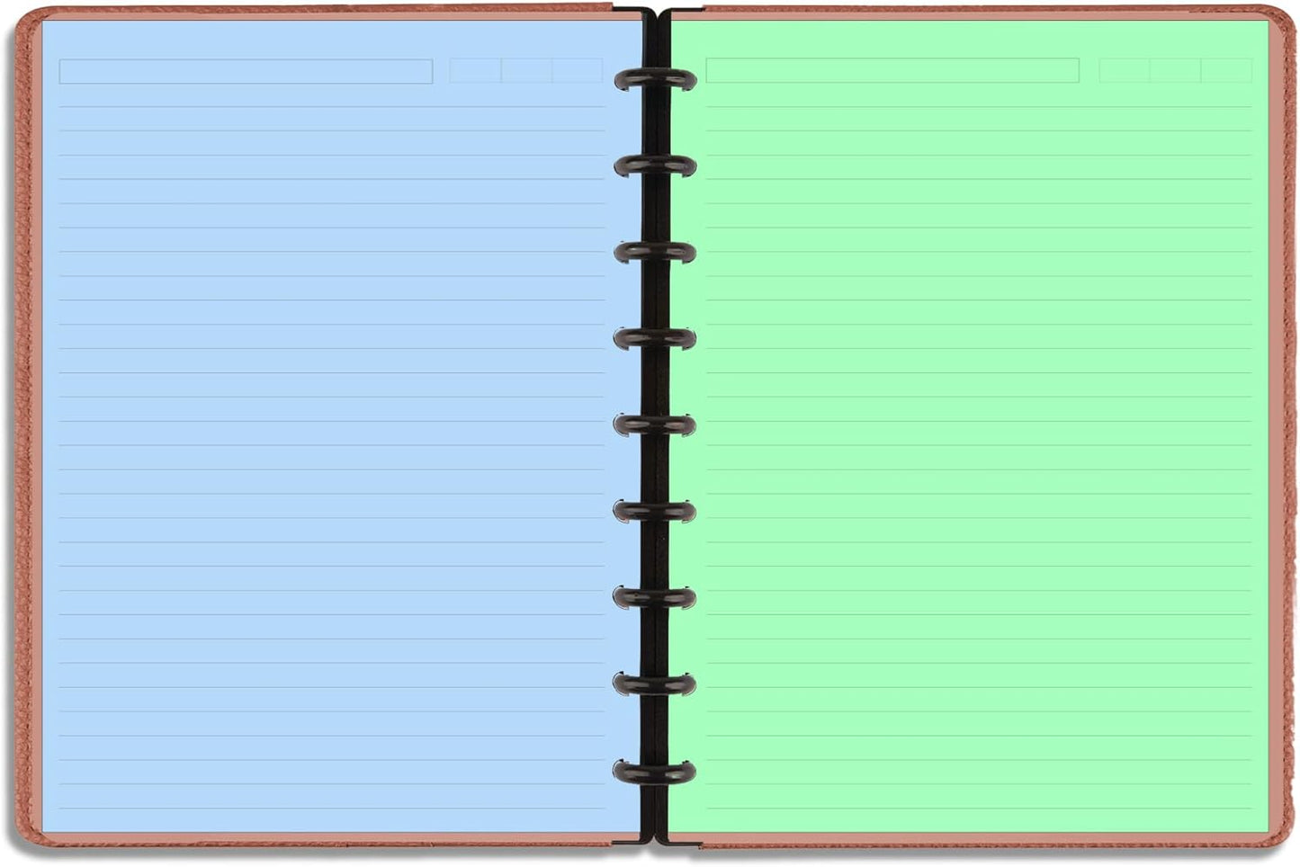 (2 Pack)9 Disc Discbound Refill Paper, Loose Leaf Paper, 9 Disc Prepunched Paper for Happy Planner Inserts, 5 Colors(40 Sheets/C), Total 200 Sheets/400 Pages, College Ruled, 110gsm, 7 X 9.2.5 Inch