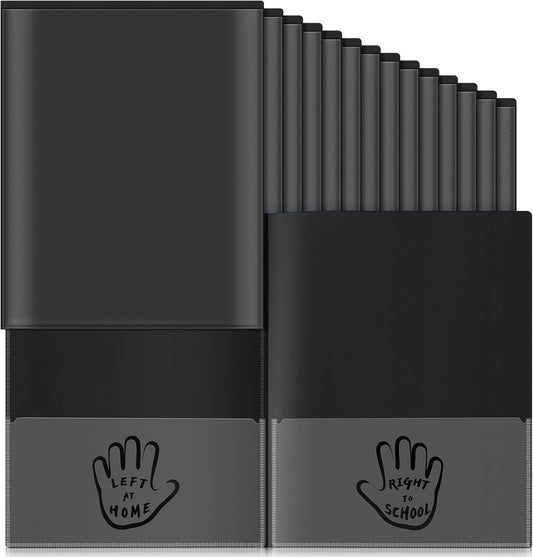 Henoyso 24 Piece Two Pocket Parent Teacher Communication Folder Homework Take Home Folders with Clear Front Pocket Plastic Heavy Duty Fit Letter Size for Home and School 11.8 x 9.45(Black)