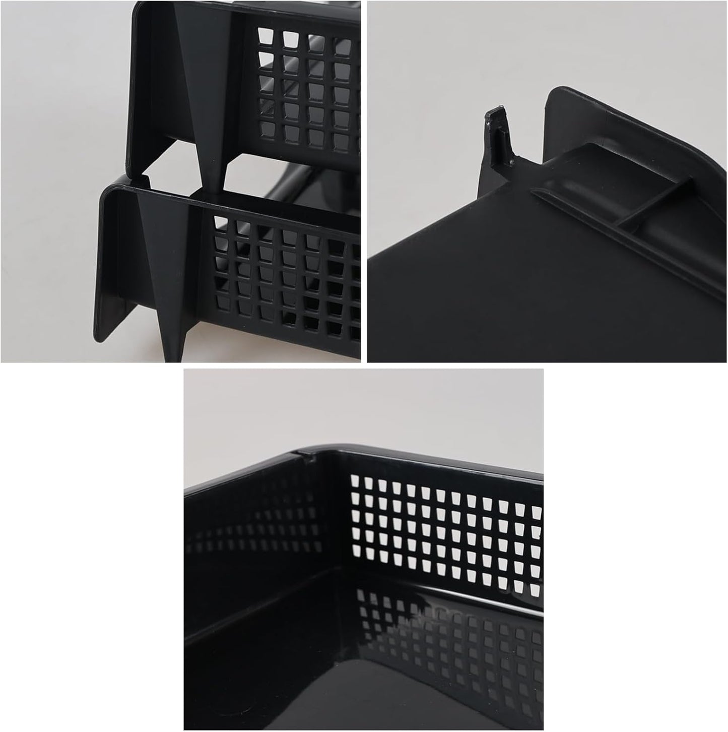 6 Pack Stackable Letter Trays, Plastic File Organizer Tray, Desktop Document File Paper Organizer, Black