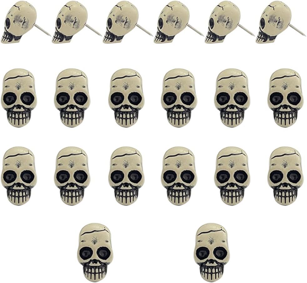 Ackron Skull Push Pins, Decorative Creative Thumbtack, Office Tacks for Bulletin Board, Cork Boards, Map, Photo, Wall Fixed, Picture, Paper, Memo, Note, Office Supplies Accessories 20 Pieces