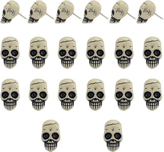 Ackron Skull Push Pins, Decorative Creative Thumbtack, Office Tacks for Bulletin Board, Cork Boards, Map, Photo, Wall Fixed, Picture, Paper, Memo, Note, Office Supplies Accessories 20 Pieces