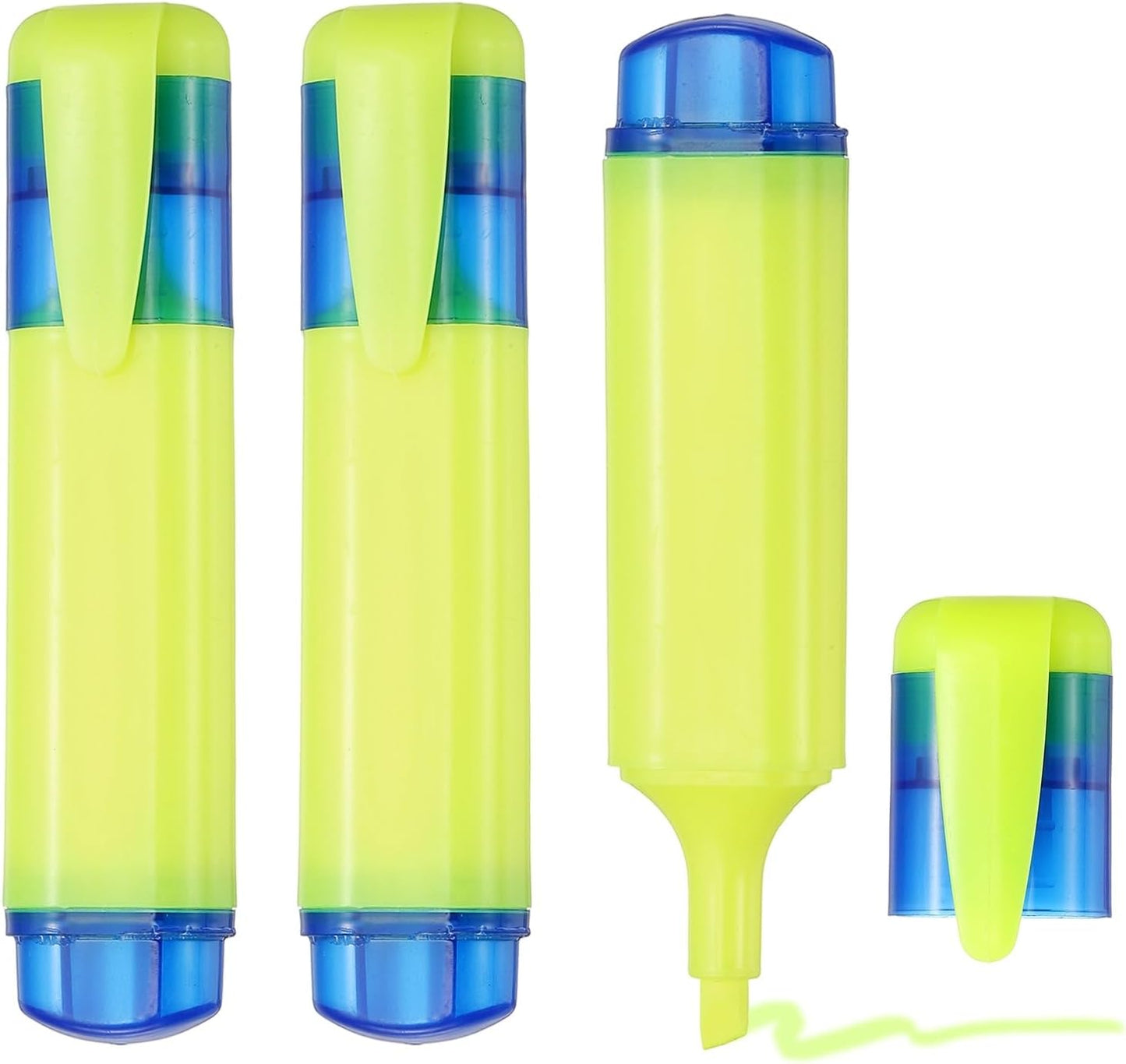 PATIKIL Cute Highlighters, 3 Pack no Bleeding High Lighters Colored Marker Pens Large Capacity Big Bulk Pastel for Office Supplies Books Journal Studying DIY Home, Light Yellow