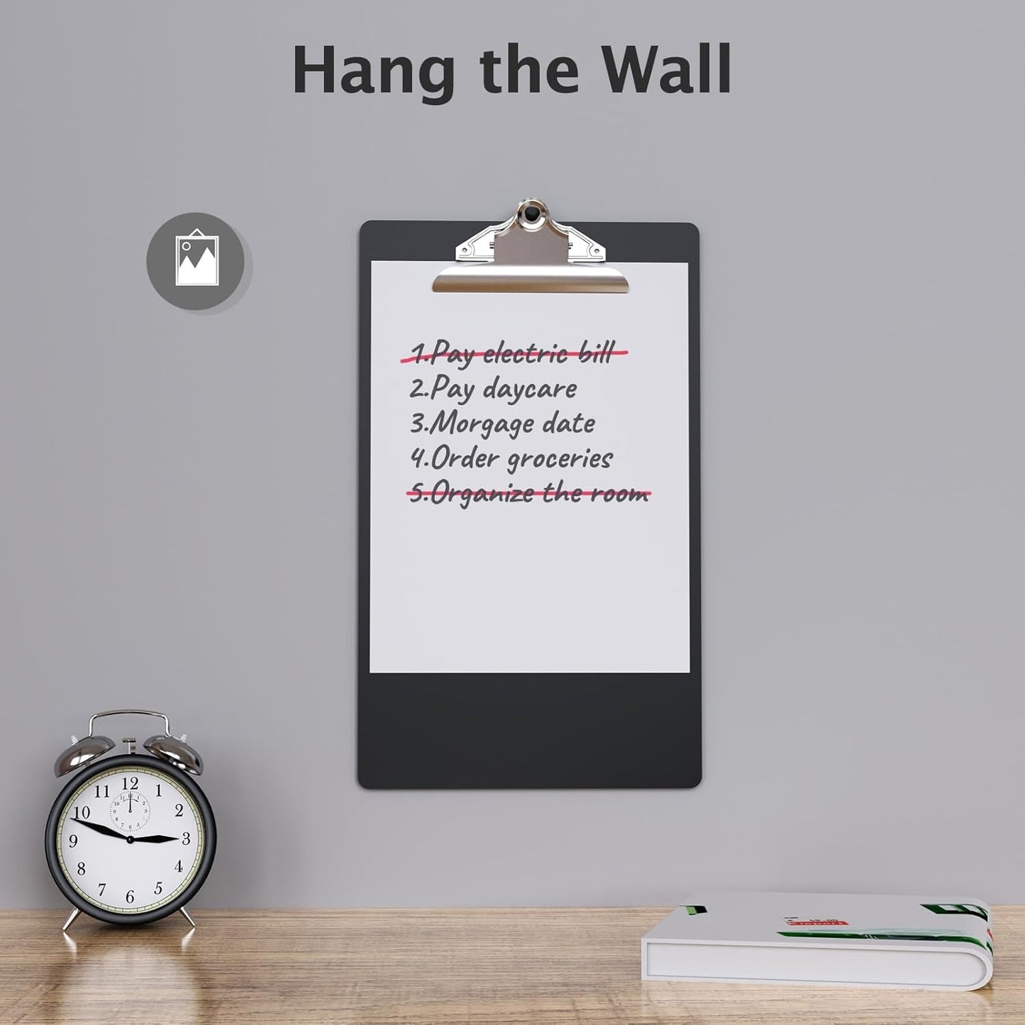 Legal Size Clipboard, Black Plastic 8.5 x 14 Clip Board for Lawers, Heavy Duty Butterfly Clip, 9 x 15 in, Office & School Supply(Pack of 10)