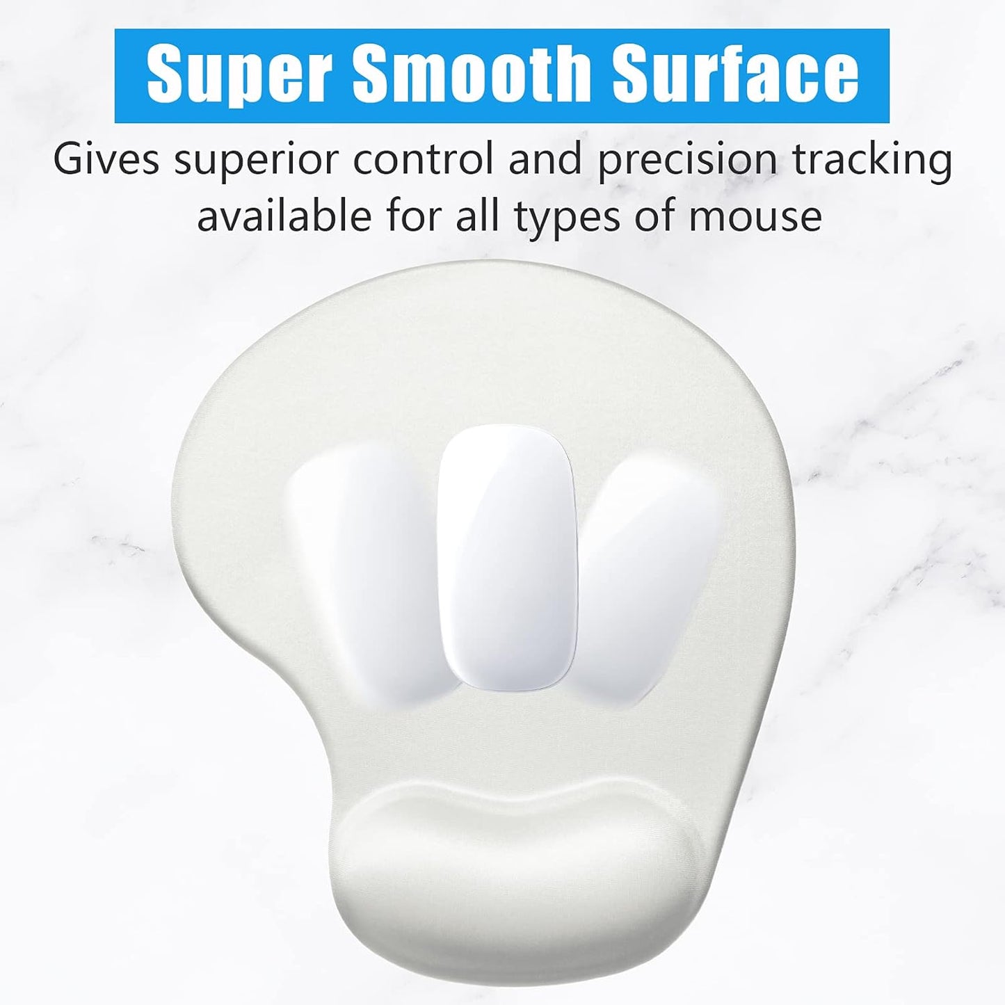 Hsurbtra Ergonomic Mouse Pad with Wrist Rest Support, Gel Mouse Pads with Non-Slip PU Base, Pain Relief Memory Foam Computer Mat, Cute Office Supplies Desk Decro Accessories, Space Gray