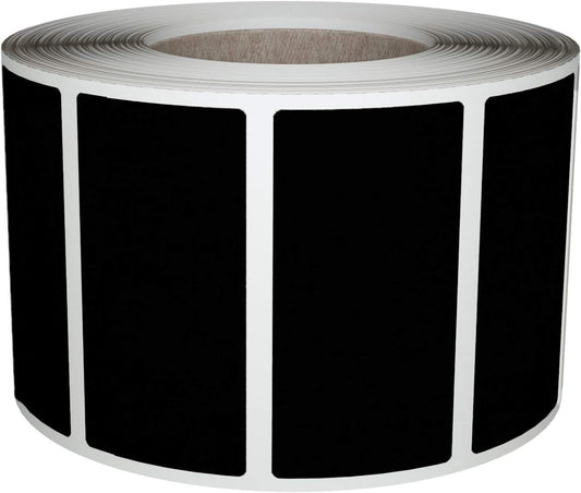 Rectangular Color Coding Sticker Roll - Write On Labels for Folders, Organizing & More, 1.57" x 0.75" Stickers to Write On Name Tags for Office Supplies & Organization, 500-Pack (Black) by Royal Green